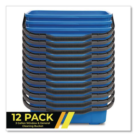 Window And General Cleaning Bucket, 3 Gal, Blue, 12/carton