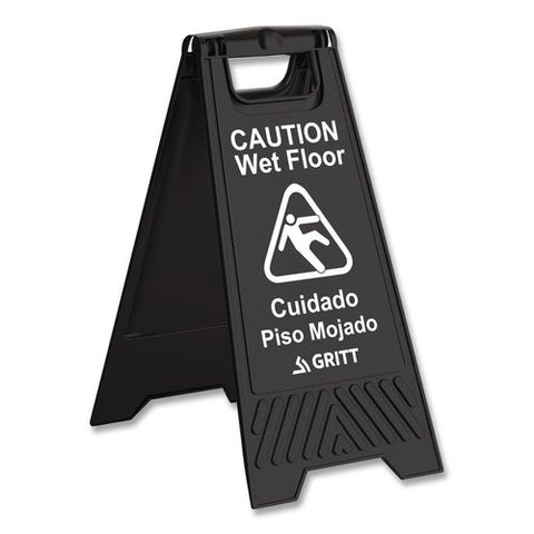 Caution Wet Floor Sign, 11.8 X 12 X 24, Black, 3/pack