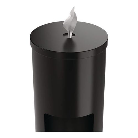 Floor Stand Wet Wipe Dispenser Station With 7 Gallon Built-in Trash Can, 13.1 X 13.1 X 36, Black