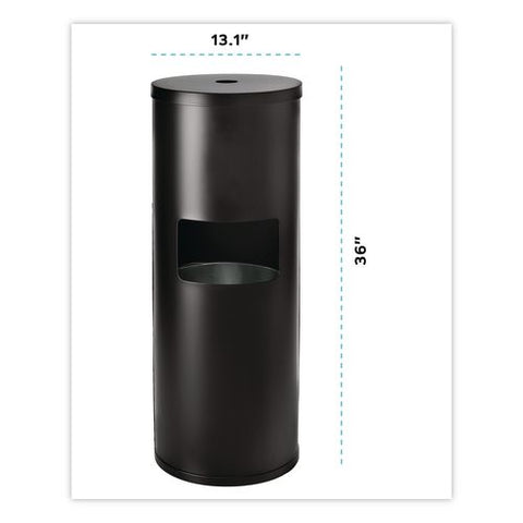 Floor Stand Wet Wipe Dispenser Station With 7 Gallon Built-in Trash Can, 13.1 X 13.1 X 36, Black