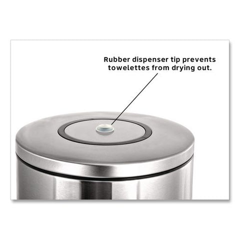 Stainless Steel Tabletop Wipes Dispenser, 10 X 10 X 11.75, Brushed Stainless Steel