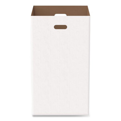 30 Gallon Corrugated Cardboard Trash Can And Recycling Container, White, 4/carton