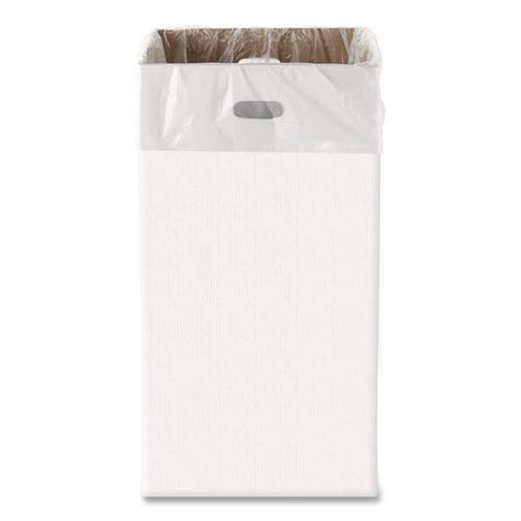 30 Gallon Corrugated Cardboard Trash Can And Recycling Container, White, 4/carton