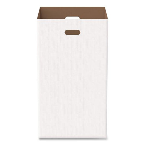 40 Gallon Corrugated Cardboard Trash Can And Recycling Container, White, 10/carton