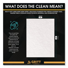 Heavy-duty Cleaning Wipes, 10 X 12, Citrus, White, 300/bucket
