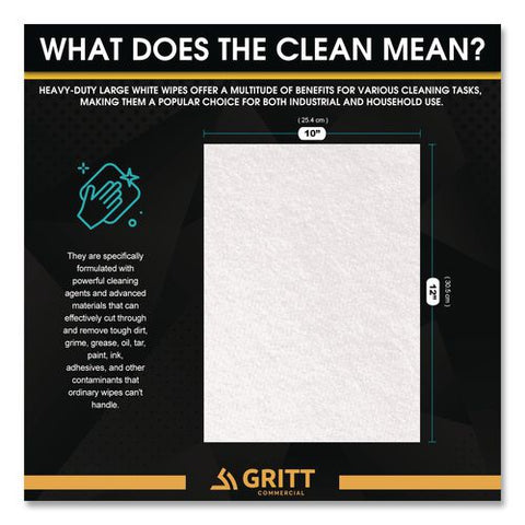 Heavy-duty Cleaning Wipes, 10 X 12, Citrus, White, 300/bucket