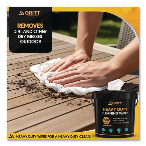 Heavy-duty Cleaning Wipes, 10 X 12, Citrus, White, 300/bucket