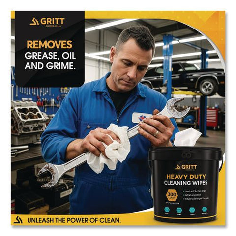 Heavy-duty Cleaning Wipes, 10 X 12, Citrus, White, 300/bucket