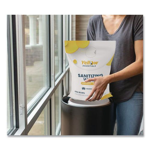 Yellow Essentials Sanitizing Wipes, 5 X 8, Unscented, White, 2,000 Wipes