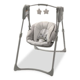 Slim Spaces Compact Baby Swing, Supports Up To 25 Lb, 23.25 X 28.75 X 32.5, Gray