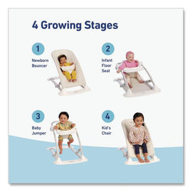 Jumpstart 4-in-1 Activity Bouncer, Supports Up To 40 Lb, 7.44 X 30.79 X 28.11, Wren Seat, Beige Base