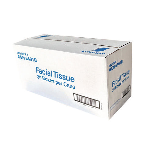 Facial Tissue, 2-ply, White, Flat Box, 100 Sheets/box, 30 Boxes/carton