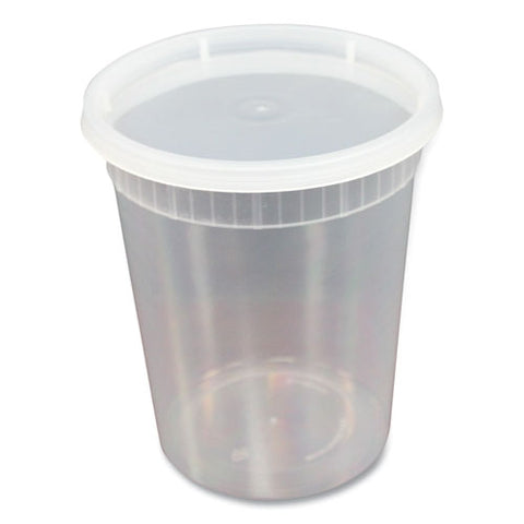 Plastic Deli Container With Lid, 32 Oz, Clear, Plastic, 240/carton