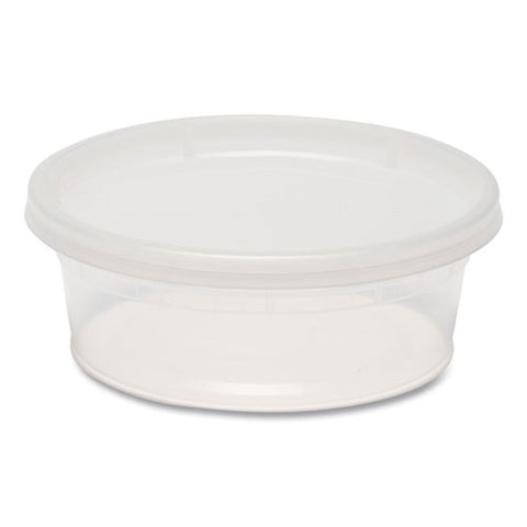 Plastic Deli Container With Lid, 8 Oz, Clear, Plastic, 240/carton