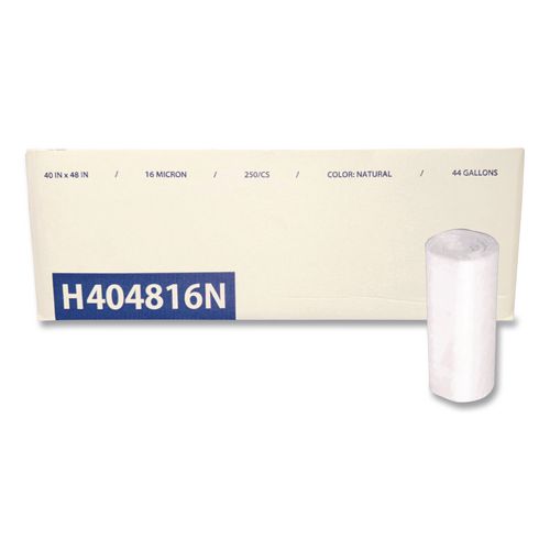 Waste Can Liners, 45 Gal, 16 Mic, 40" X 48", Natural, 200/carton