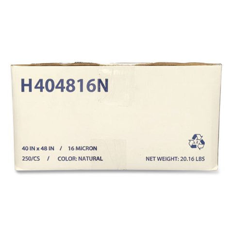 Waste Can Liners, 45 Gal, 16 Mic, 40" X 48", Natural, 200/carton
