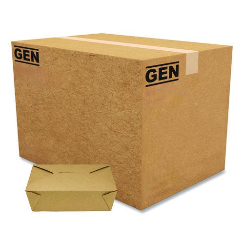 Reclosable Kraft Take-out Box, 76 Oz, Paper, 200/carton