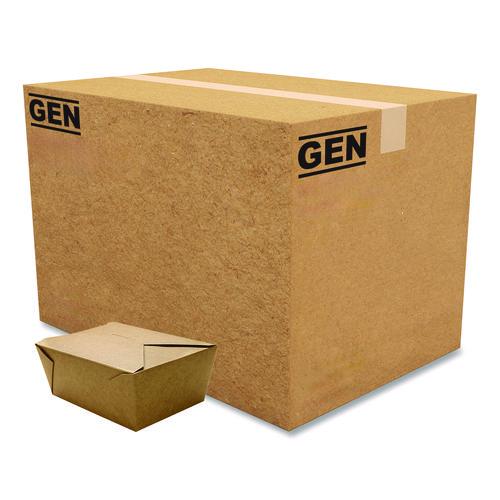 Reclosable Kraft Take-out Box, 110 Oz, Paper, 160/carton