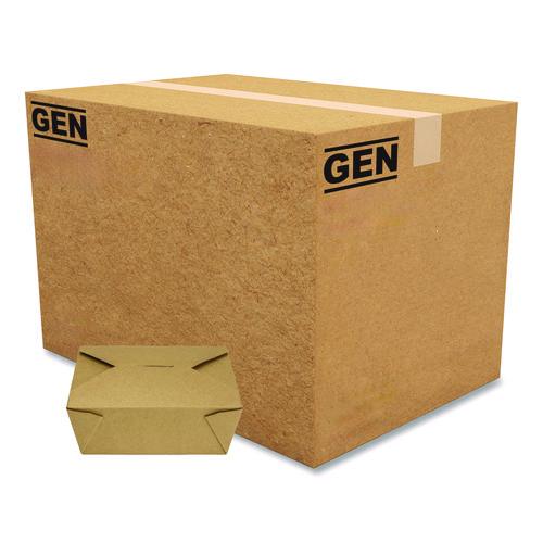 Reclosable Kraft Take-out Box, 48 Oz, Brown, Paper, 300/carton