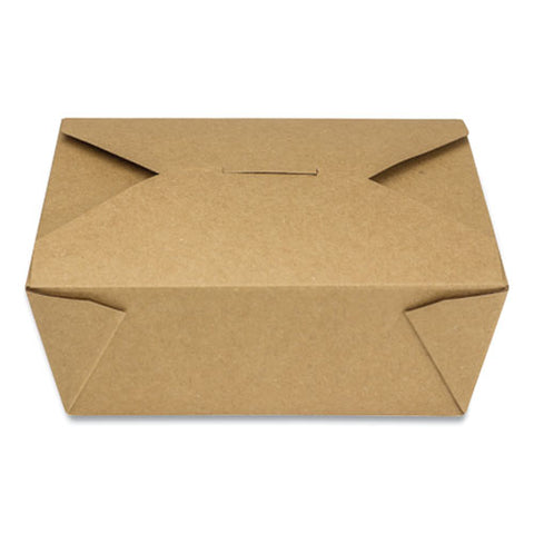 Reclosable Kraft Take-out Box, 48 Oz, Brown, Paper, 300/carton