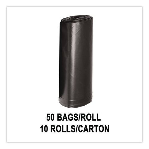 Low Density Can Liners, 16 Gal, 0.9 Mil, 24" X 32", Black, 50 Bags/roll, 10 Rolls/carton