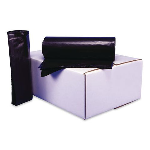 Low Density Can Liners, 60 Gal, 1.5 Mil, 38" X 58", Black, Interleaved Roll, 10 Bags/roll, 10 Rolls/carton