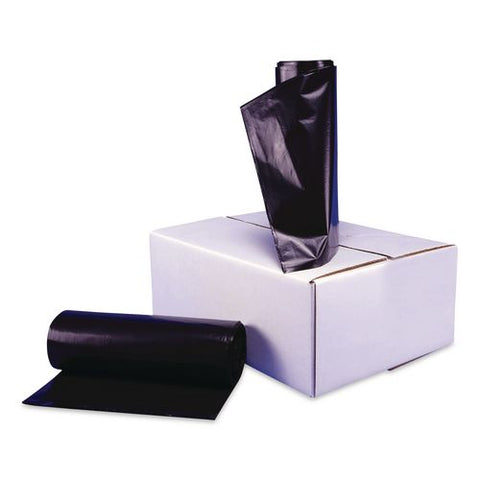 Low Density Can Liners, 60 Gal, 2 Mil, 38" X 58", Black, 10 Bags/roll, 10 Rolls/carton