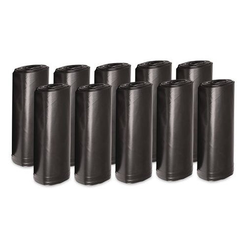 Low Density Can Liners, 60 Gal, 2 Mil, 38" X 58", Black, 10 Bags/roll, 10 Rolls/carton