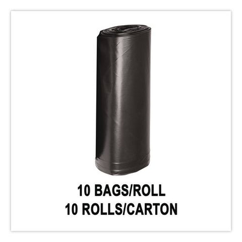 Low Density Can Liners, 56 Gal, 1.5 Mil, 43" X 47", Black, Interleaved Roll, 20 Bags/roll, 5 Rolls/carton