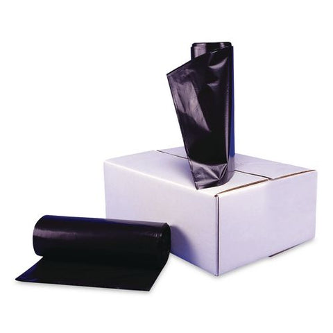 Low Density Can Liners, 56 Gal, 1.1 Mil, 43" X 47", Black, Interleaved Roll, 20 Bags/roll, 5 Rolls/carton