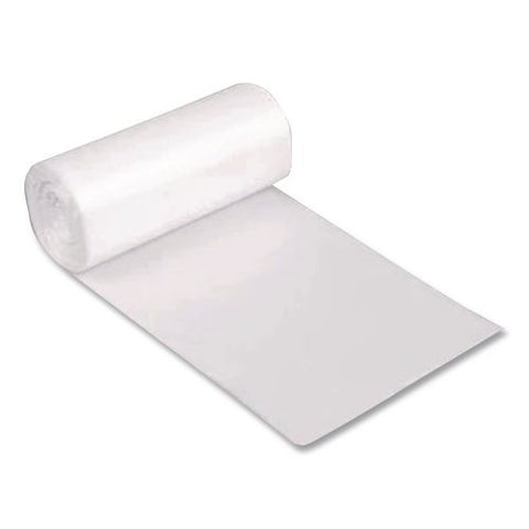 High Density Can Liners, 10 Gal, 6 Mic, 24" X 23", Natural, Interleaved Roll, 50 Bags/roll,  20 Rolls/carton