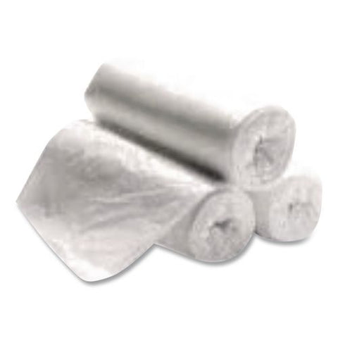 High Density Can Liners, 10 Gal, 6 Mic, 24" X 23", Natural, Interleaved Roll, 50 Bags/roll,  20 Rolls/carton