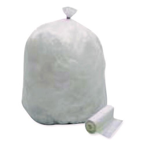 High Density Can Liners, 60 Gal, 14 Mic, 38" X 58", Natural, Interleaved Roll, 25 Bags/roll, 8 Rolls/carton