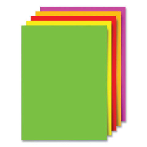 Premium Coated Poster Board, 11 X 14, Assorted Neon Colors, 5/pack