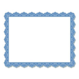 Award Certificates, 8.5 X 11, White With Braided Blue Border, 25/pack
