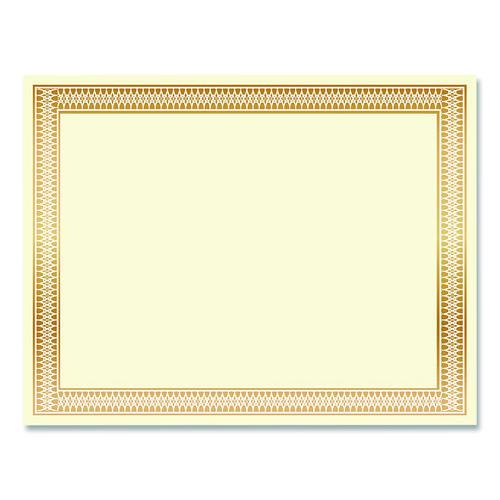 Award Certificates, 8.5 X 11, Ivory With Traditional Gold Border, 100/pack