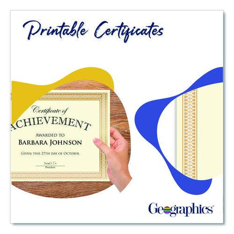 Award Certificates, 8.5 X 11, Ivory With Traditional Gold Border, 100/pack
