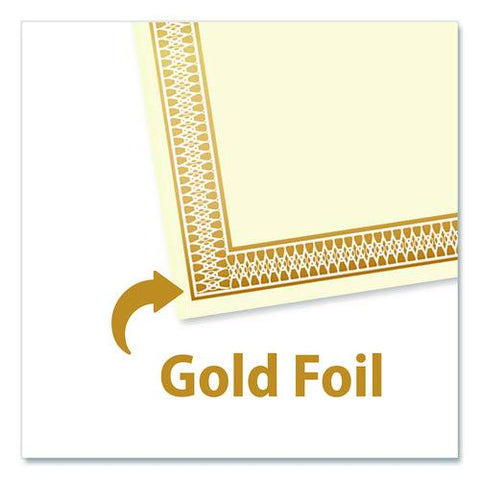 Award Certificates, 8.5 X 11, Ivory With Traditional Gold Border, 100/pack