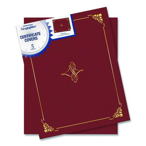 Certificate/document Cover, 8.75 X 11.25, Red, 5/pack