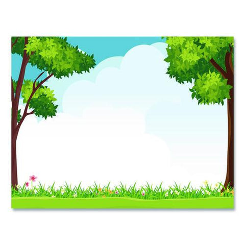 Tree Free Award Certificates, 8.5 X 11, Green/brown/blue, With Outside Scene Border, 15/pack