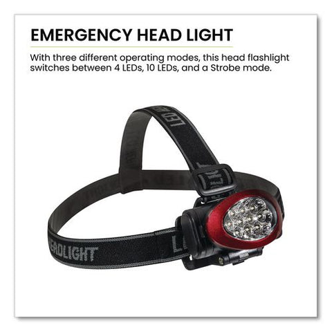 Led Headlights, 3 Aaa Batteries (included), Red