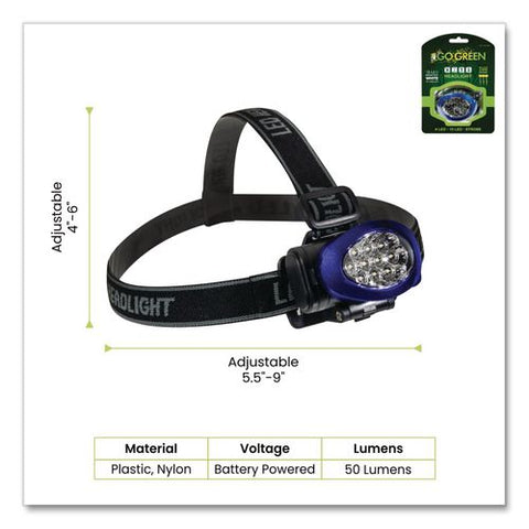Led Headlights, 3 Aaa Batteries (included), Blue