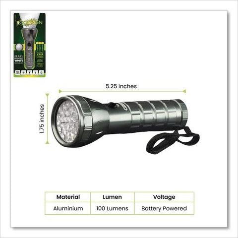 28 Led Professional Flashlight, 3 Aaa Batteries (included), Black/silver