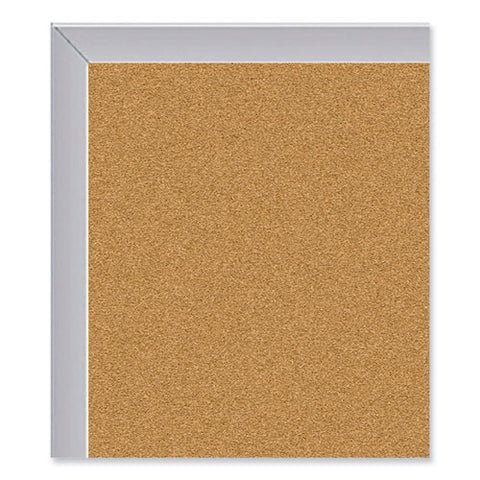 Aluminum-frame Natural Corkboard, 72.5" X 48.5", Tan Surface, Satin Aluminum Frame