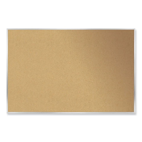 Aluminum-frame Natural Corkboard, 72.5" X 48.5", Tan Surface, Satin Aluminum Frame