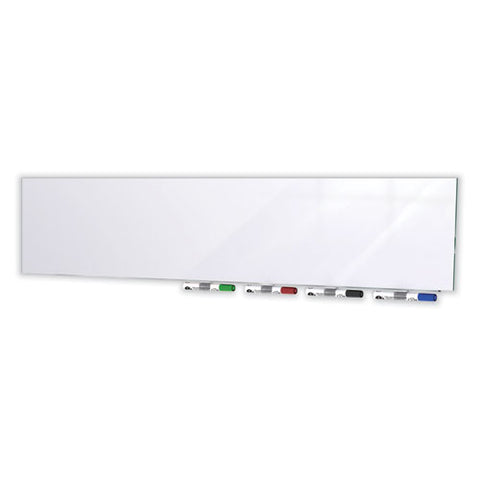 Aria Low Profile Magnetic Glass Whiteboard, 36" X 24", White Surface