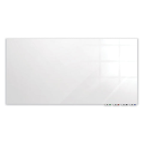 Aria Low Profile Magnetic Glass Whiteboard, 36" X 24", White Surface