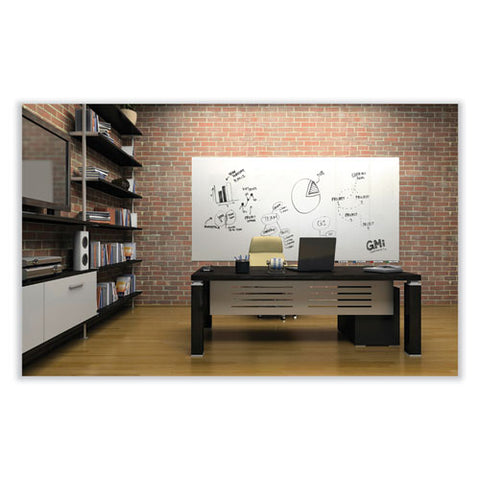 Aria Low Profile Magnetic Glass Whiteboard, 36" X 24", White Surface