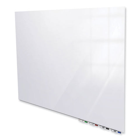 Aria Low Profile Magnetic Glass Whiteboard, 36" X 24", White Surface