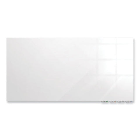 Aria Low Profile Magnetic Glass Whiteboard, 48" X 36", White Surface